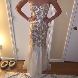 Gold lace Jovani gown